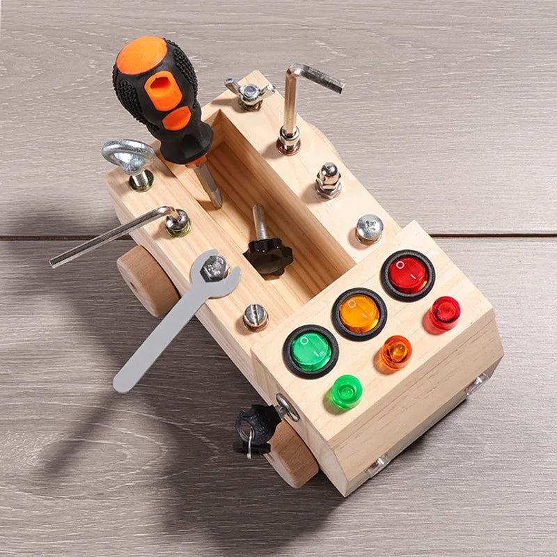 Wooden LED Switch,Disassembly and Assembly, Screws and Nuts  Montessori Busy Board