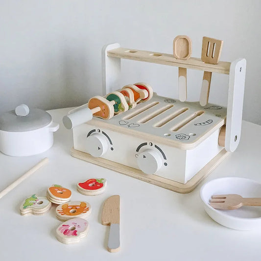 Wooden BBQ Set Play Role Game
