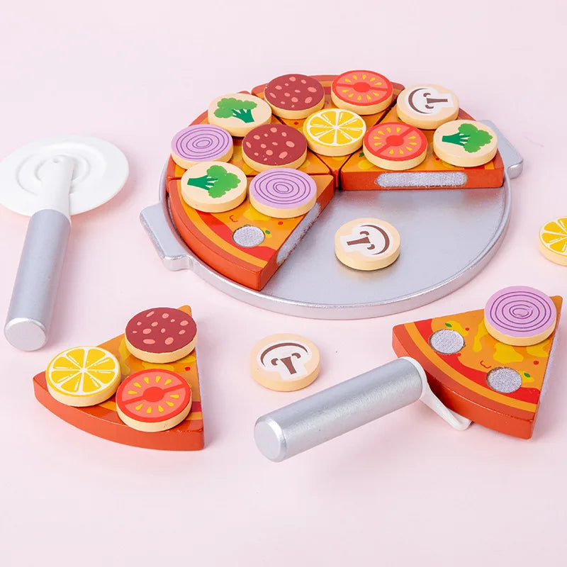 New Pretend Play House Oven Pizza, Wooden Simulation Kitchen