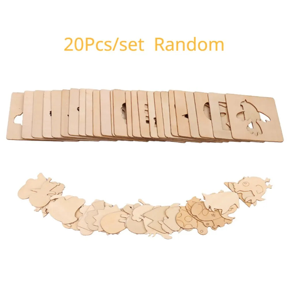 20pcs Montessori  Drawing  Wooden Stencils