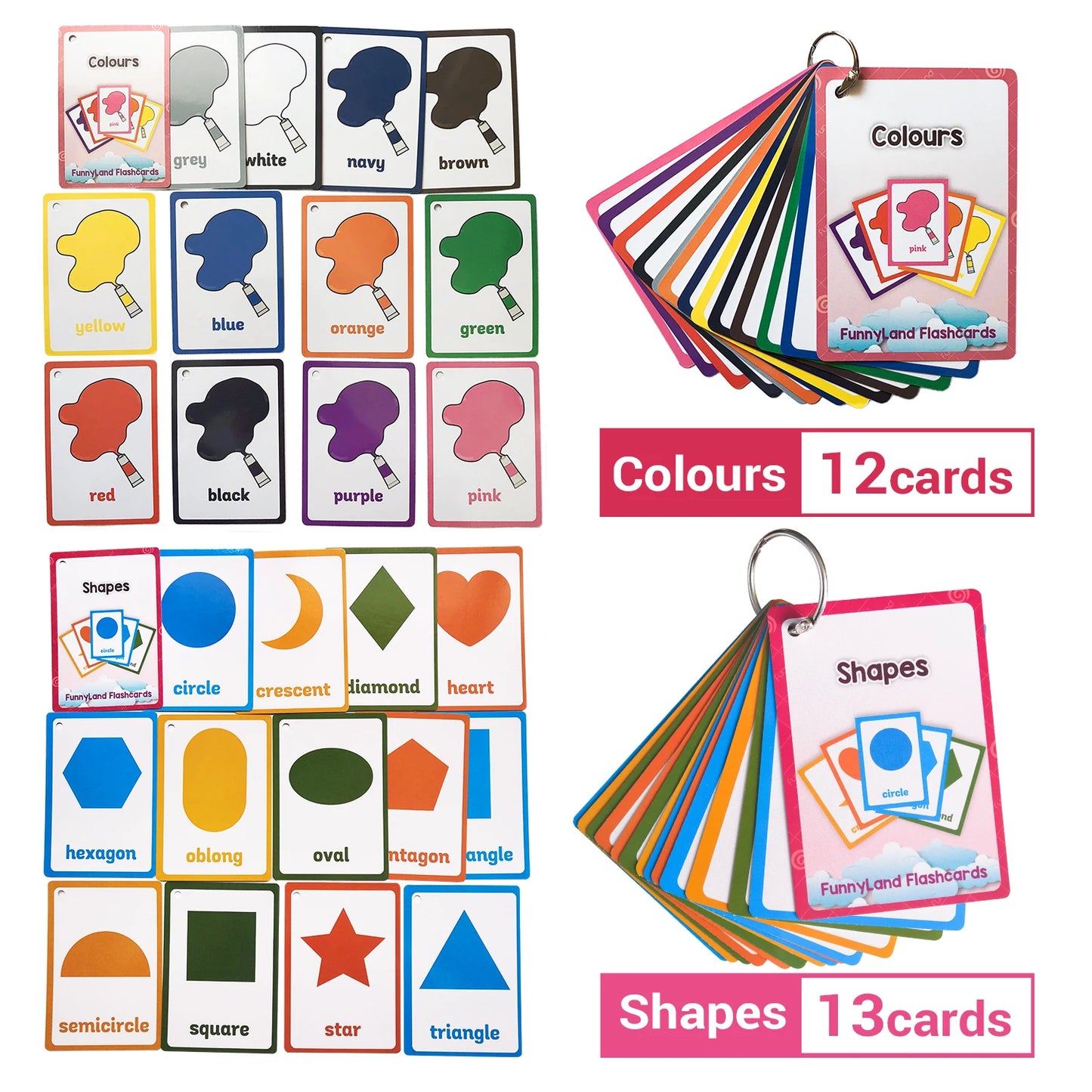 2 Sets of Montessori Baby Learning  Word Flash pocket Cards