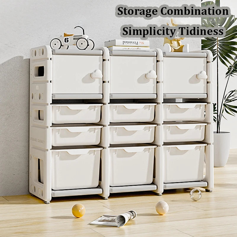 Large Capacity Children's Toy Storage Cabinet Multi-Layer Combination Books Clothes Organizer Shelf Home Furniture Storage Rack