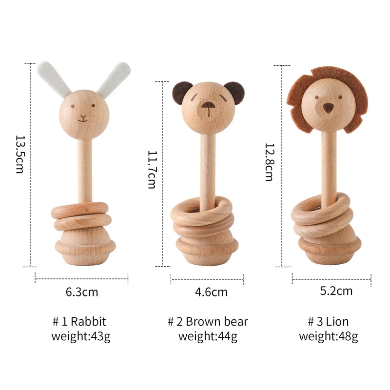 Baby Wooden Montessori  Rattle Puzzle