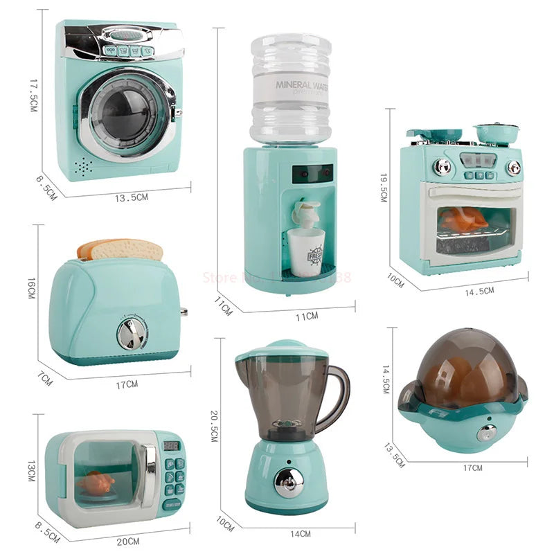 New Children Kitchen Washing Machine, Bread Maker, Microwave Oven.