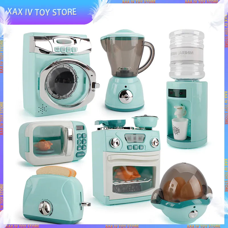 New Children Kitchen Washing Machine, Bread Maker, Microwave Oven.