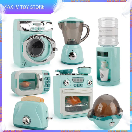 New Children Kitchen Washing Machine, Bread Maker, Microwave Oven.