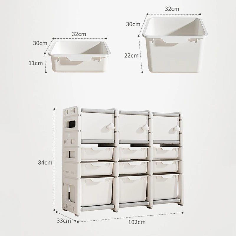 Large Capacity Children's Toy Storage Cabinet Multi-Layer Combination Books Clothes Organizer Shelf Home Furniture Storage Rack