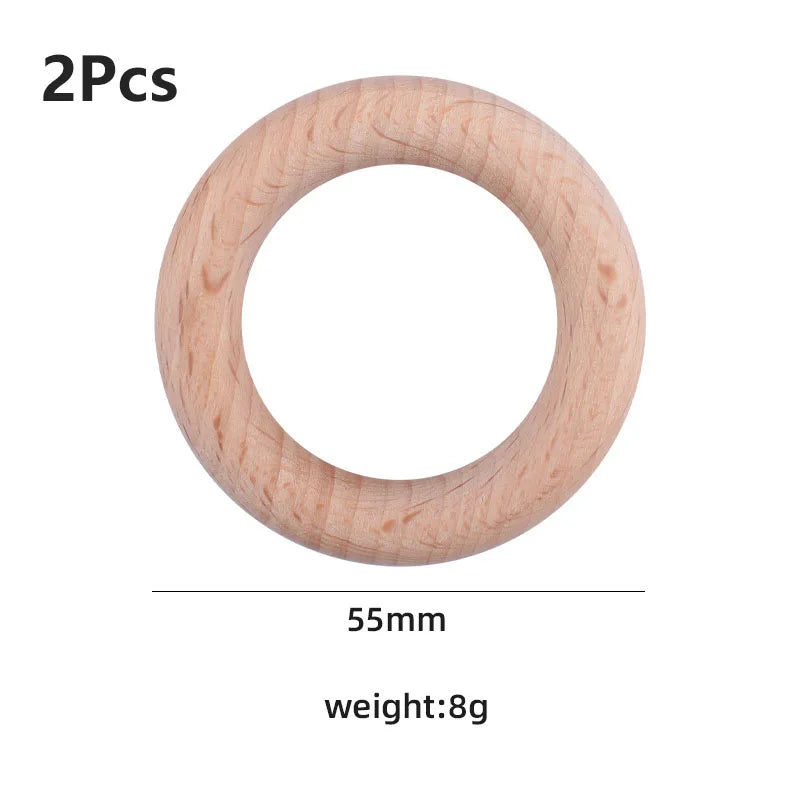 12-125mm Wooden Rings Teether / Crafts  Handmade Natural Maple Wood