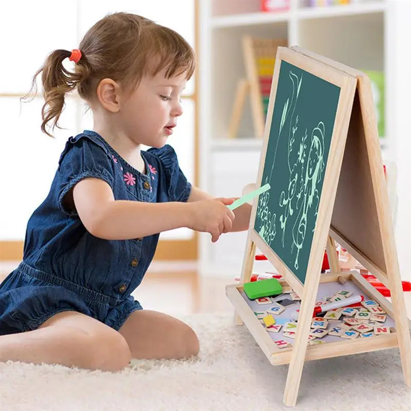 Folding Wooden  Blackboard Whiteboard - Adjustable