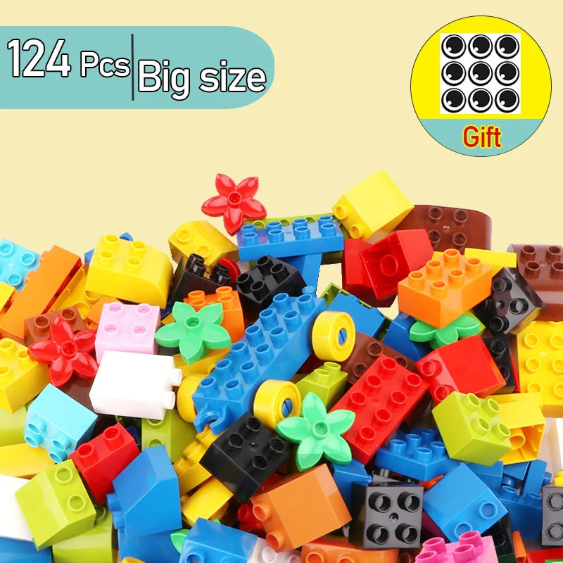 62-310 pieces DIY Building Blocks Bulk Compatible with Duplo Animals ...