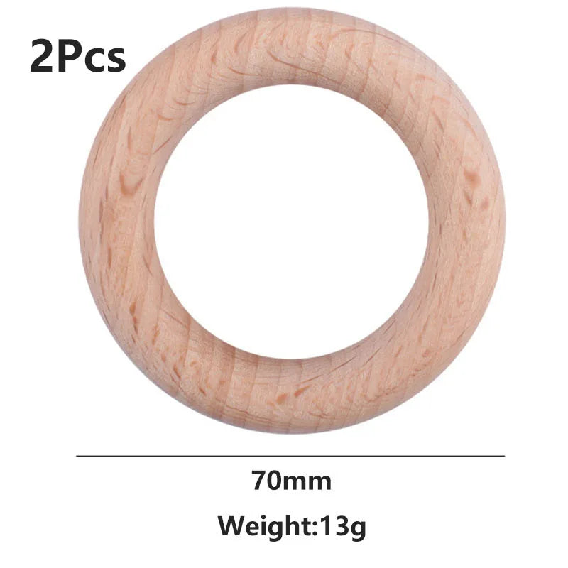 12-125mm Wooden Rings Teether / Crafts  Handmade Natural Maple Wood