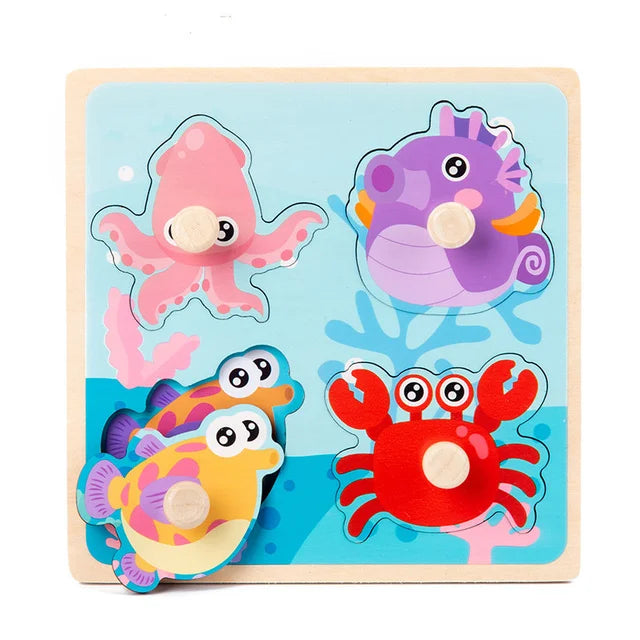 Montessori 3D Wooden Puzzles Early Learning Baby Educational Games