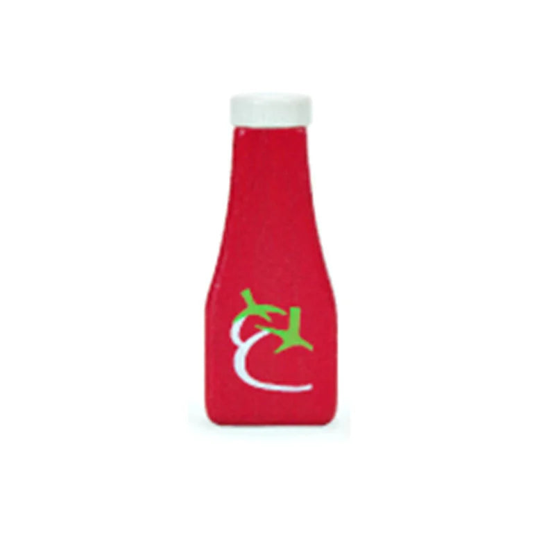 Kitchen Wooden 3D Toys,  Sauce Bottle, Honey, Lifelike Strawberry.