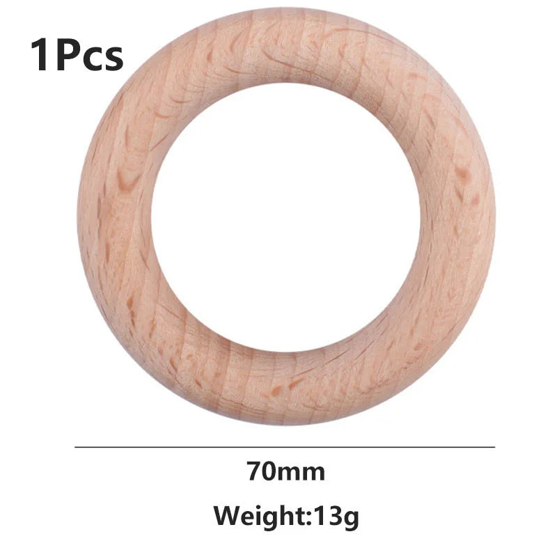 12-125mm Wooden Rings Teether / Crafts  Handmade Natural Maple Wood